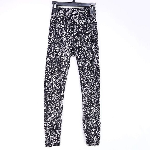 Lululemon Leggings Size 2 Yoga Pants 25" High Waist Polka Dots - Picture 1 of 13